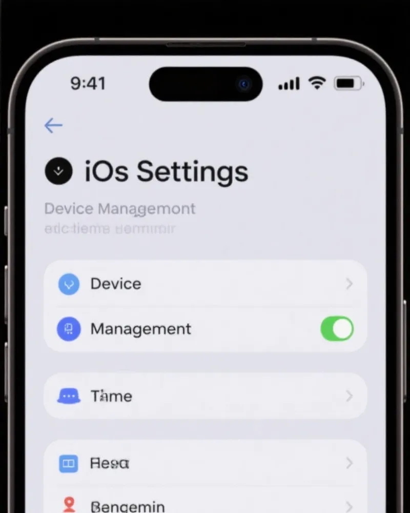 iOS 设备管理设置示意图